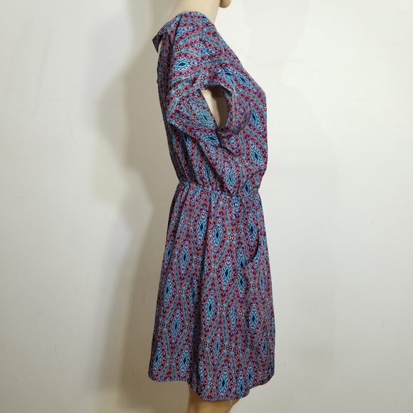 Pink Rose Pink & Blue Tribal Pattern Dress XL - Picture 2 of 6